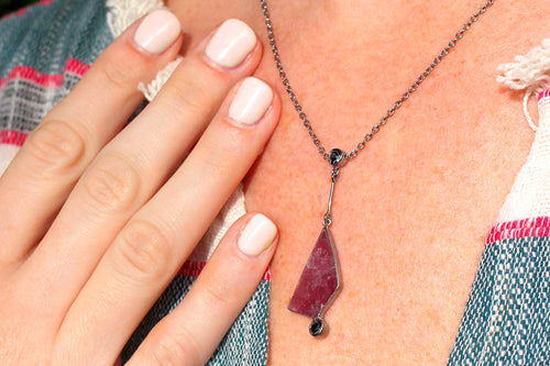 Cerise - Ruby Gunmetal Only Necklace